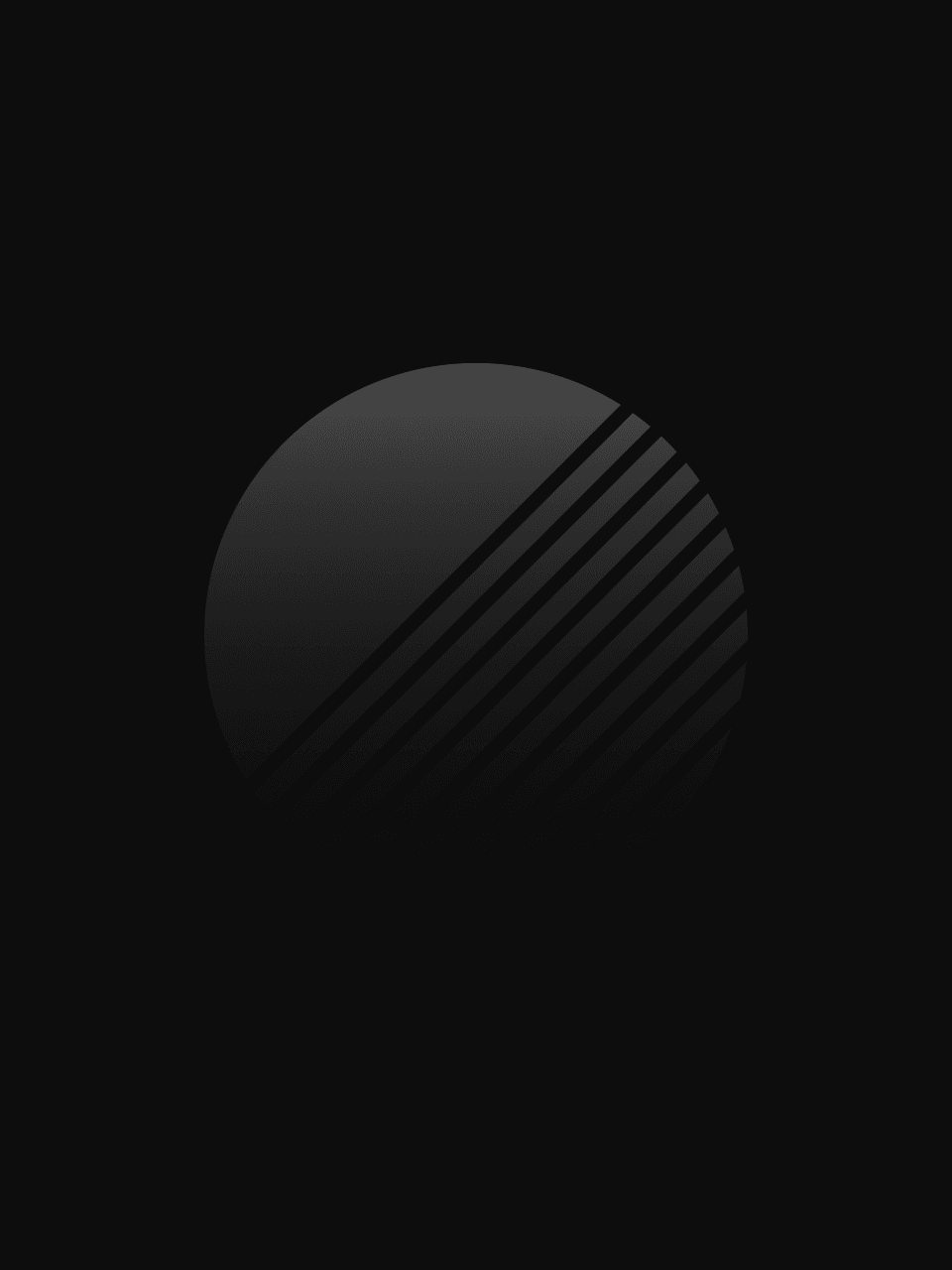 Black striped circled on black background